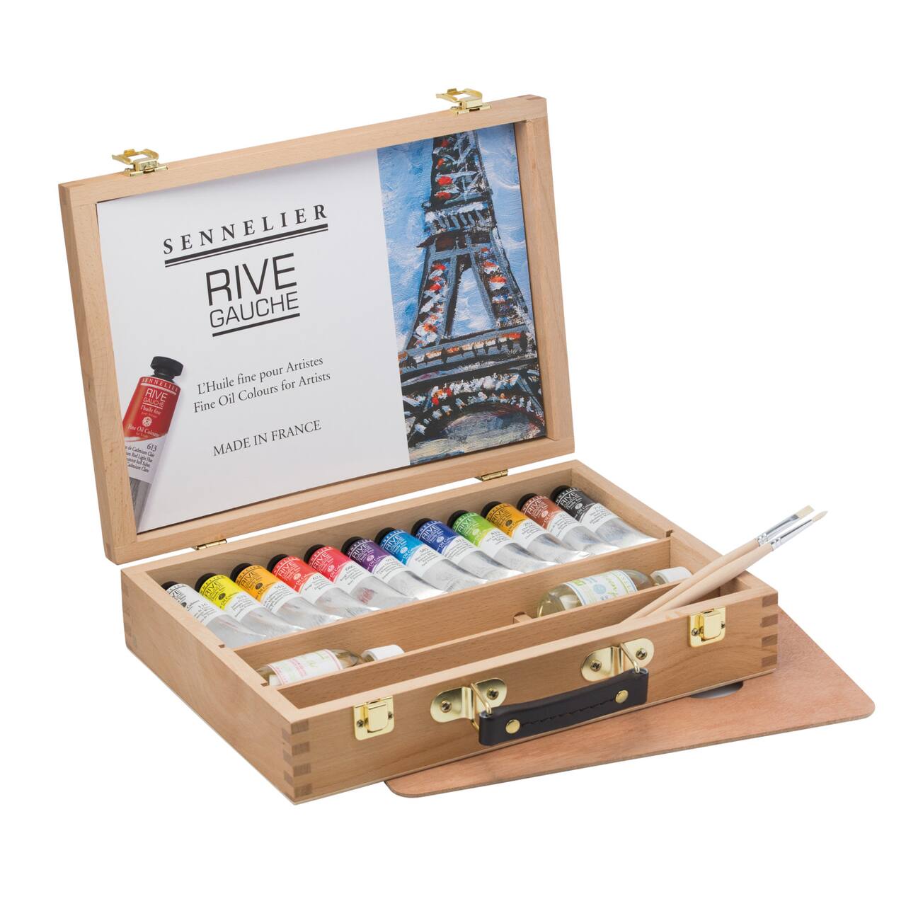 Sennelier Rive Gauche 12 Color &#x26; Accessories Oil Paint Wood Box Set
